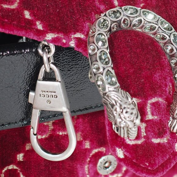 Gucci GG Red Velvet Super Mini Dionysus Chain Shoulder Bag - Picture 10 of 11